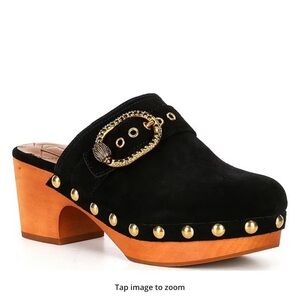 Black Suede Studded Kurt Geiger Clogs size 9. (40)
